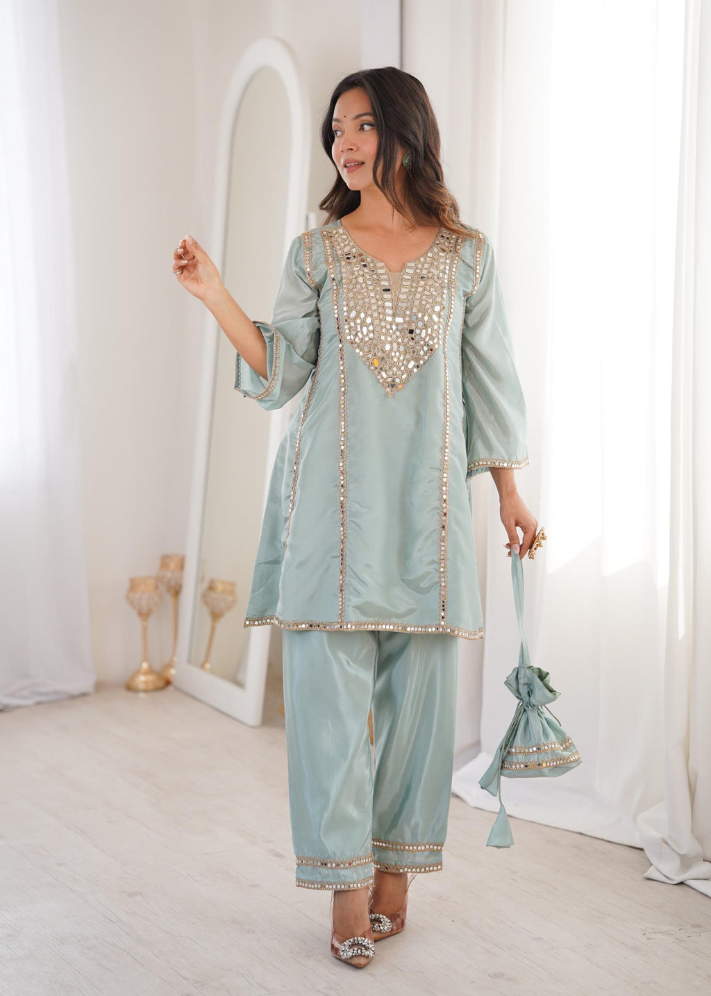 Sky Blue  Festive Edit Mirror Muse Set