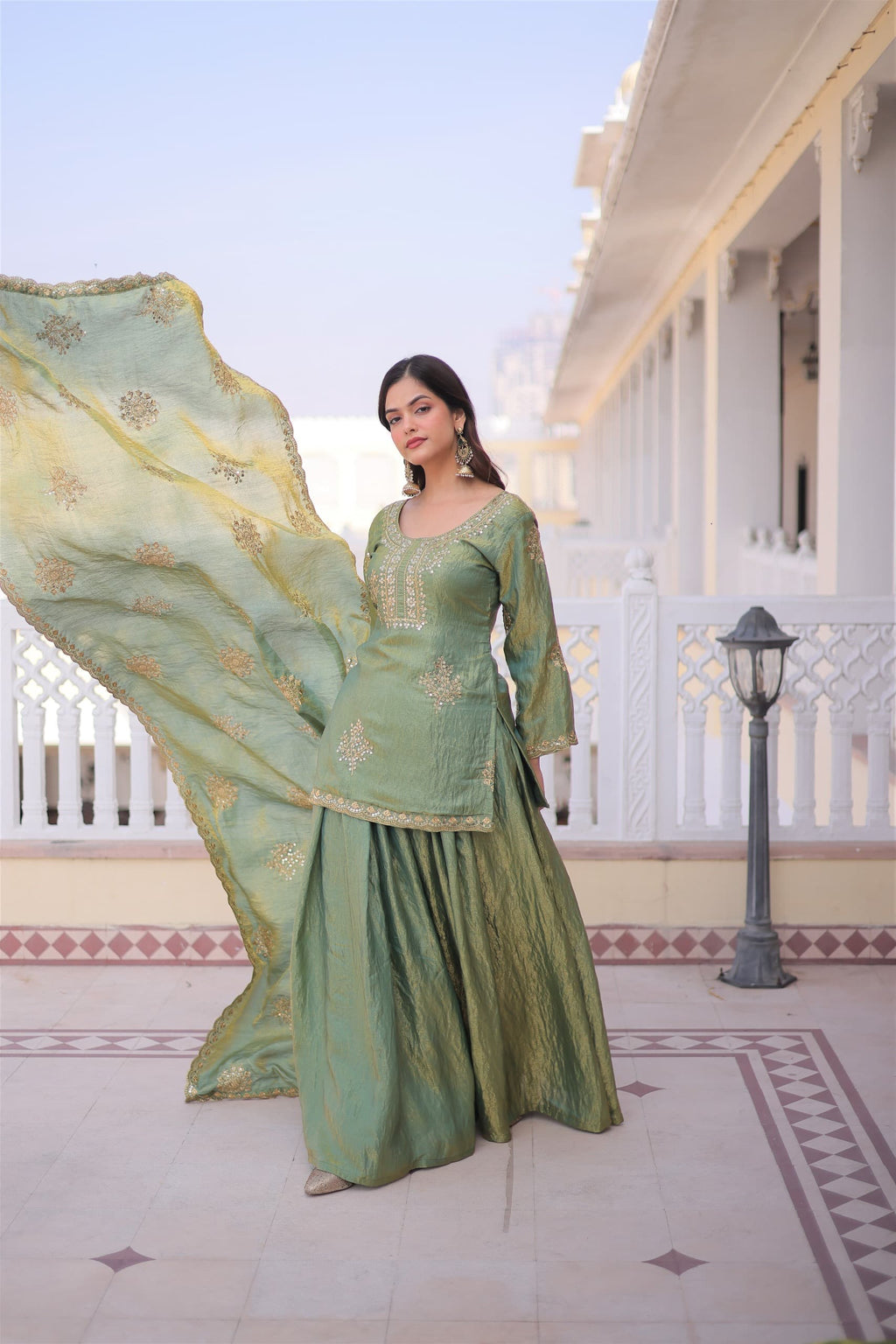 Noorvana Premium Designer Kurti Sharara Dupatta Set – 2026 Collection