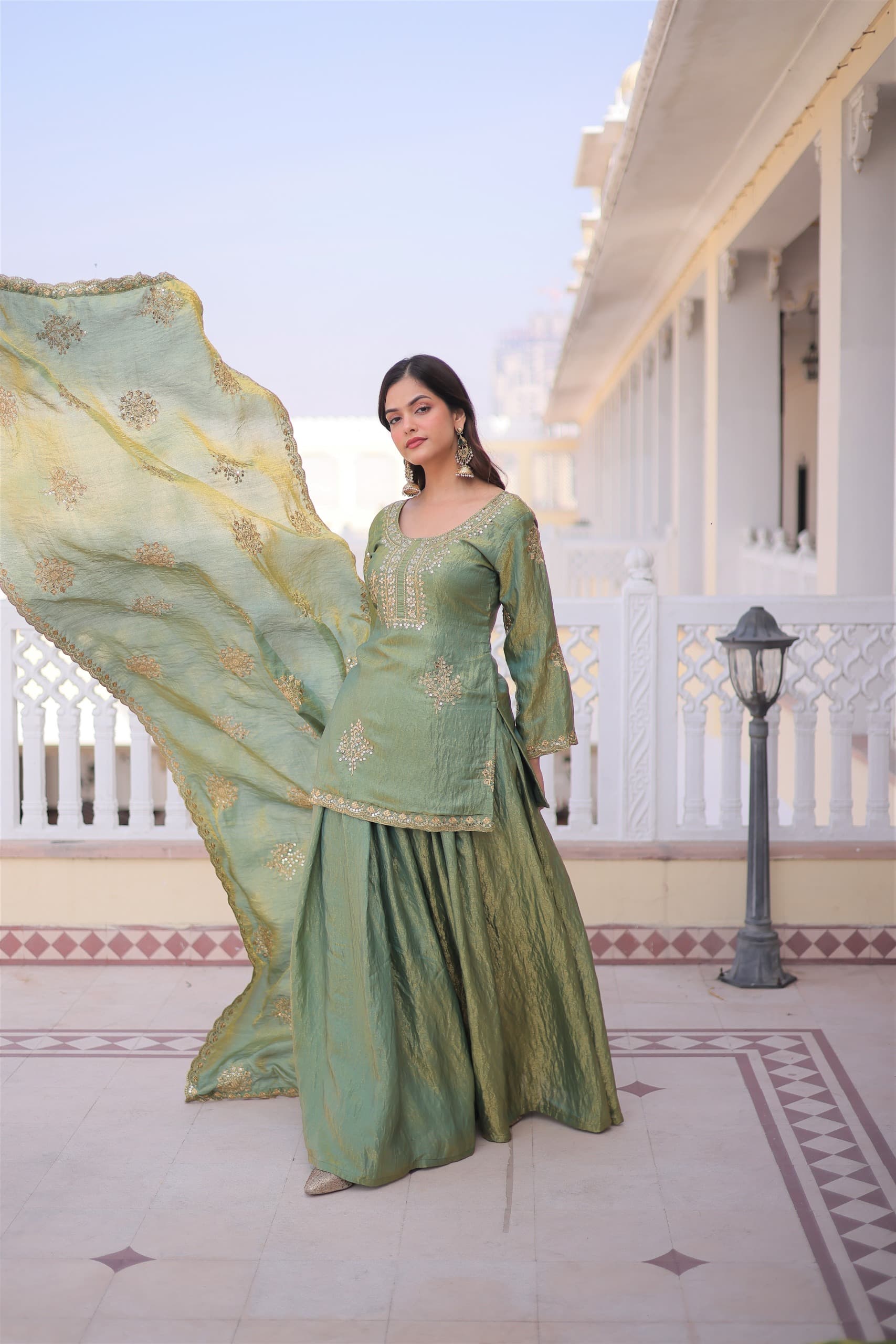 Noorvana Premium Designer Kurti Sharara Dupatta Set – 2026 Collection