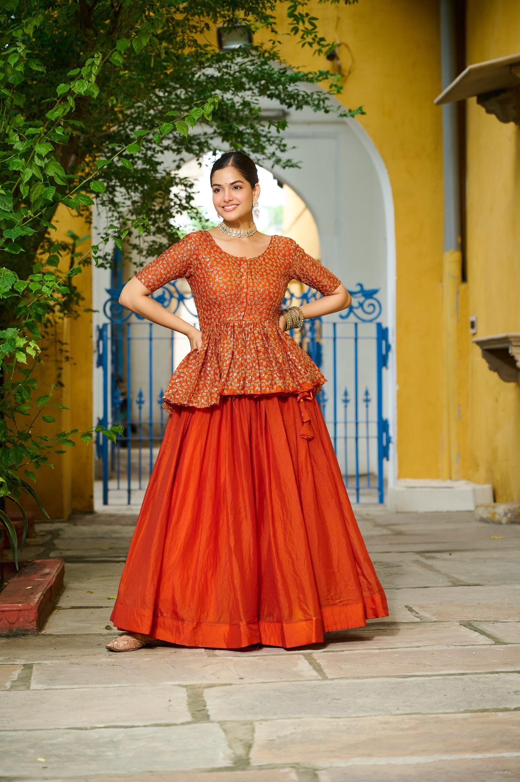 Noorvana Premium Designer Sequins Embroidered Lehenga Choli Set