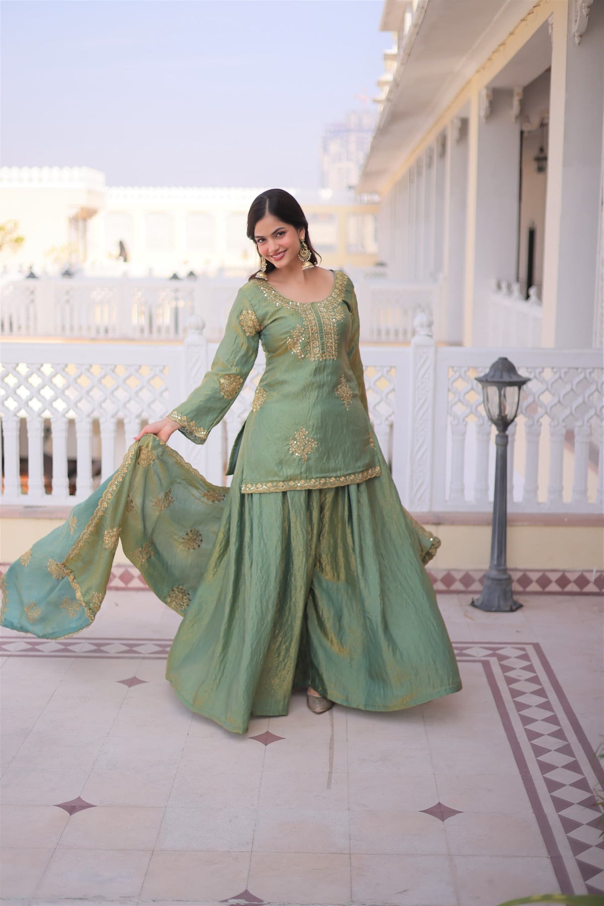 Noorvana Premium Designer Kurti Sharara Dupatta Set – 2026 Collection