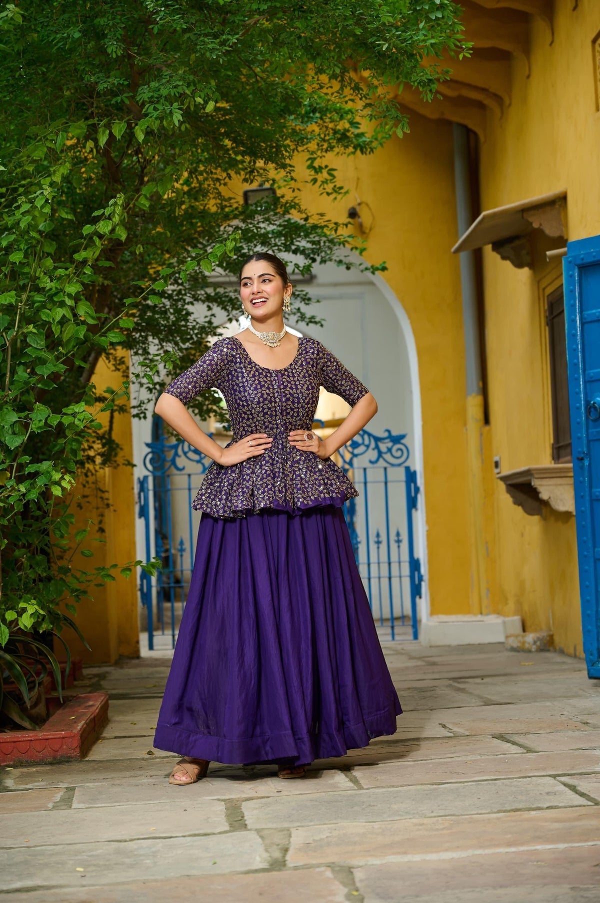 Noorvana Premium Designer Sequins Embroidered Lehenga Choli Set