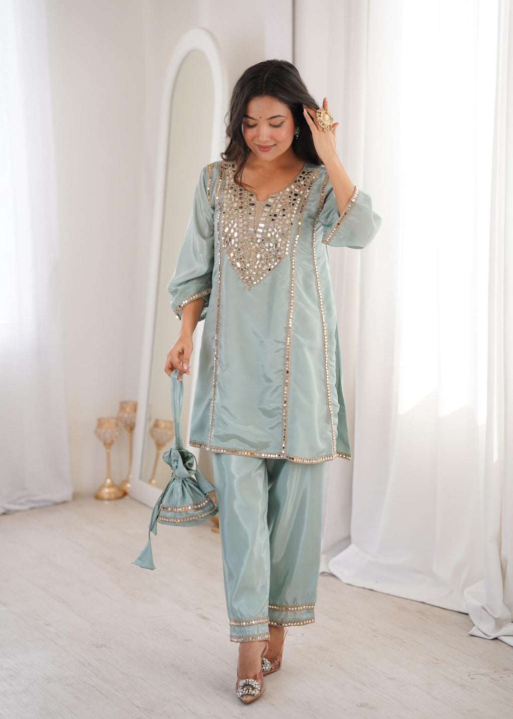 Sky Blue  Festive Edit Mirror Muse Set