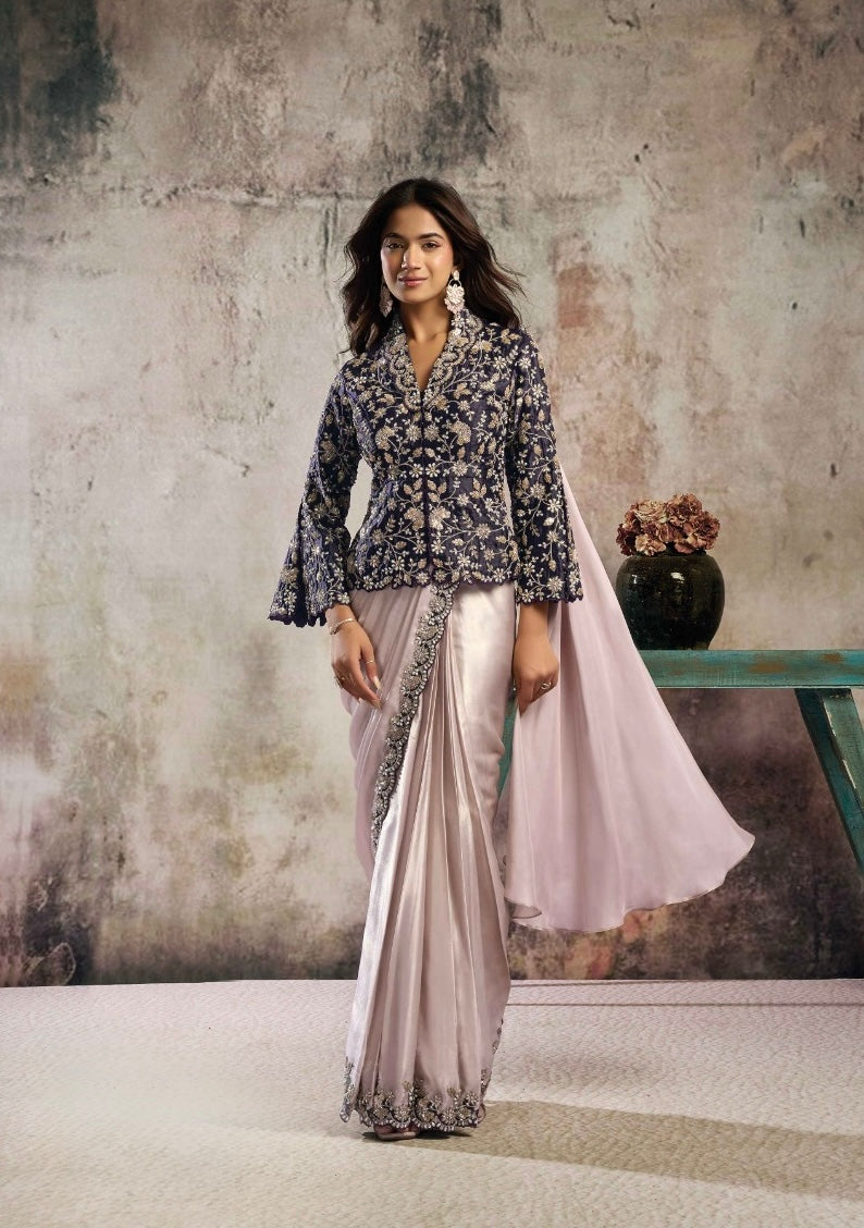 Cream Purple Signature Drape Edit