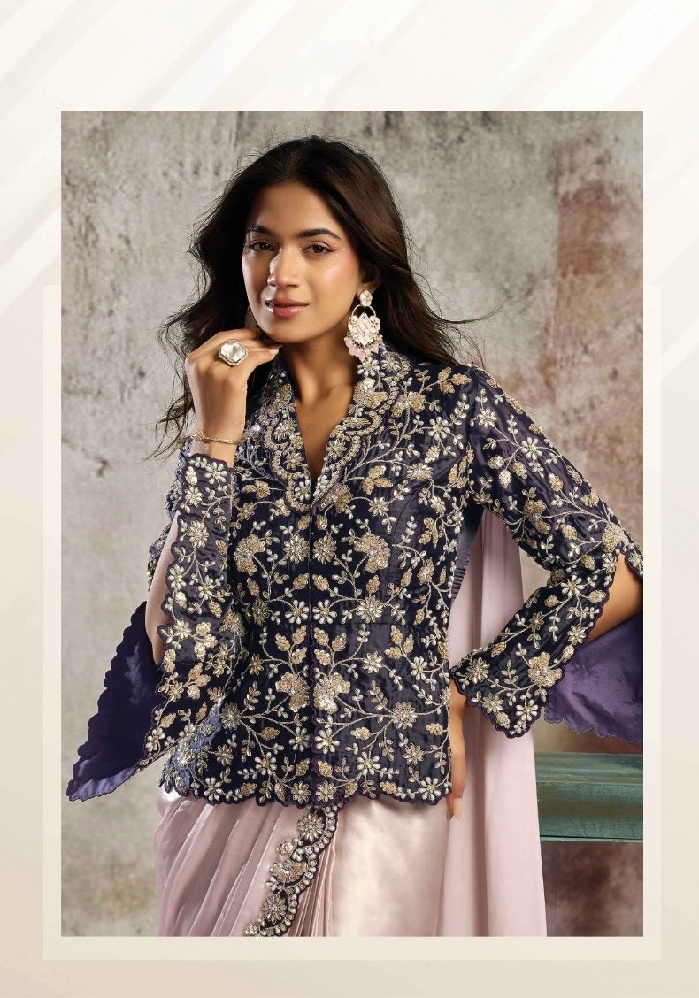 Cream Purple Signature Drape Edit