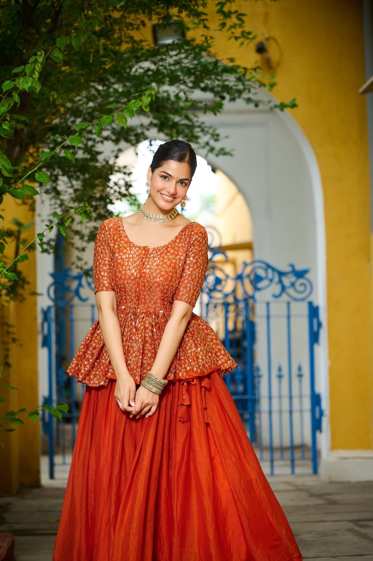 Noorvana Premium Designer Sequins Embroidered Lehenga Choli Set