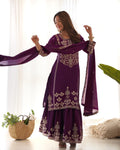 Chinon Silk Embroidered Sharara Set