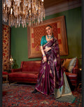 Purple Noorvana Regal Satin Weave Saree