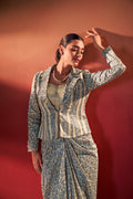 Boho Sanskriti Edit Dusty Blue - Indo Western