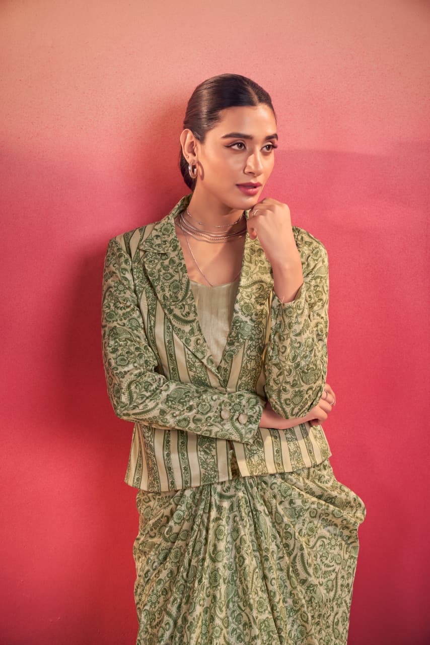 Boho Sanskriti Edit Sage Green - Indo Western