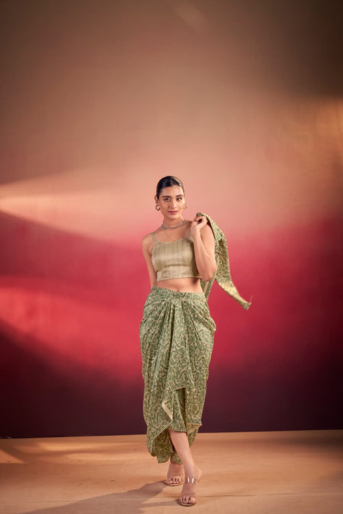 Boho Sanskriti Edit Sage Green - Indo Western