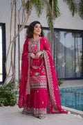 Pink Premium Festive Sharara Set