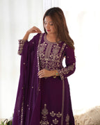 Chinon Silk Embroidered Sharara Set