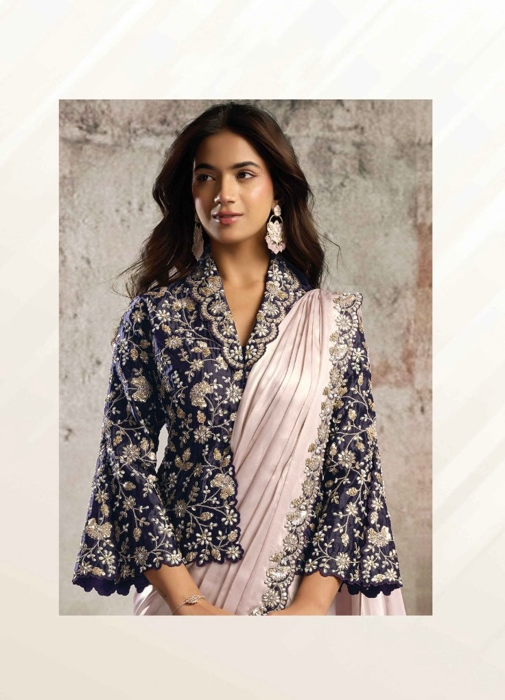 Cream Purple Signature Drape Edit