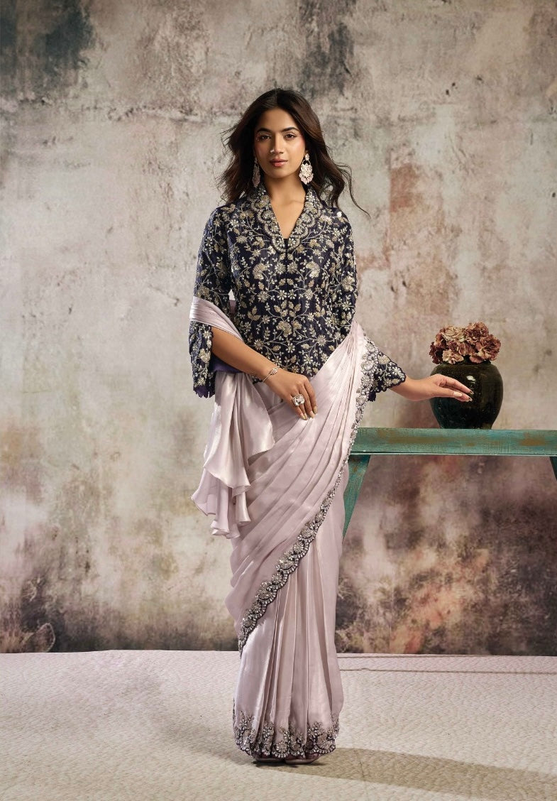 Cream Purple Signature Drape Edit
