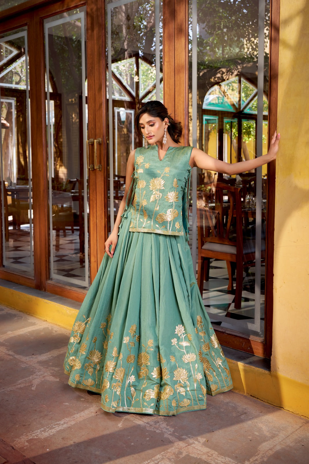 Noorvana Shimmer Embroidered Co-Ord Lehenga Set