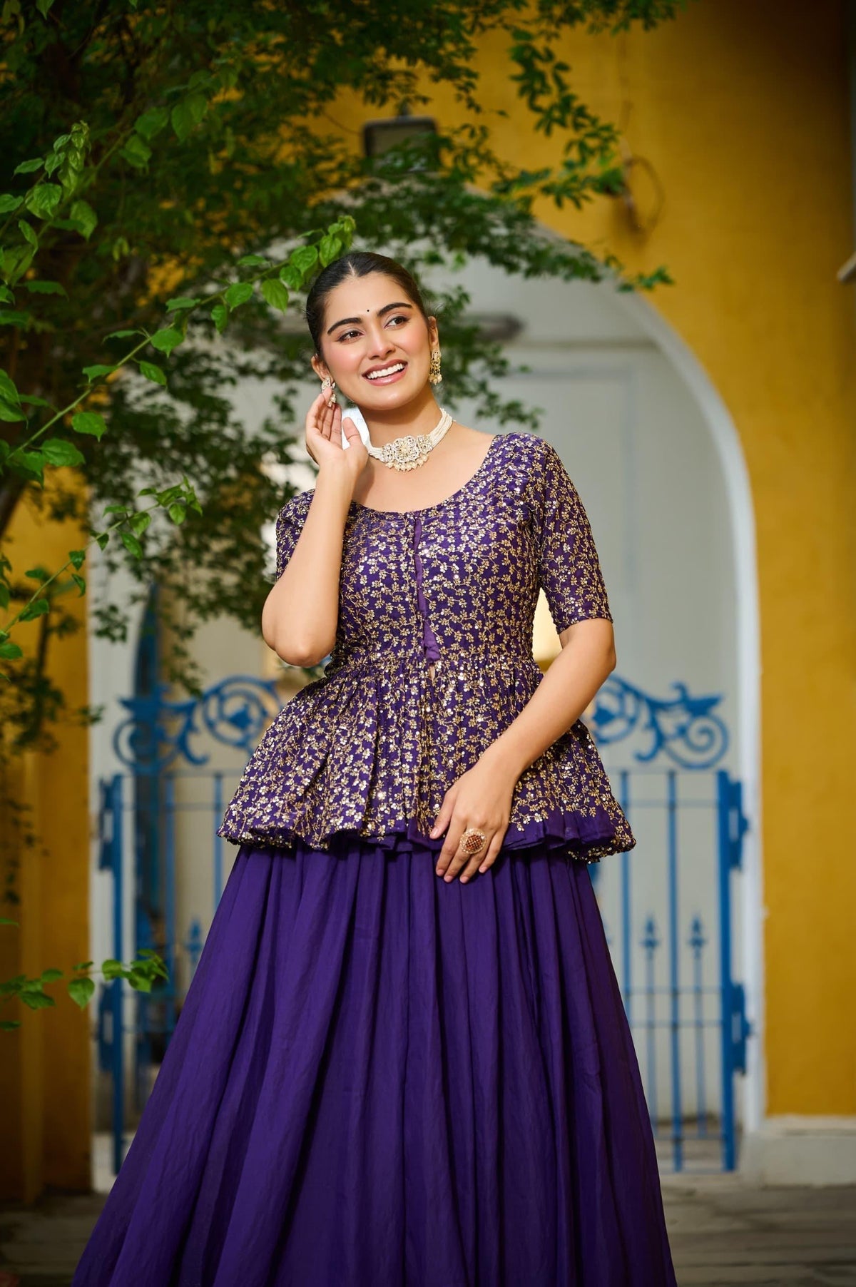 Noorvana Premium Designer Sequins Embroidered Lehenga Choli Set